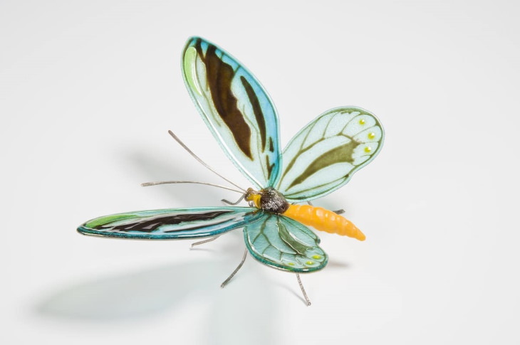 Arte en cristal Mariposa Alas de pájaro
