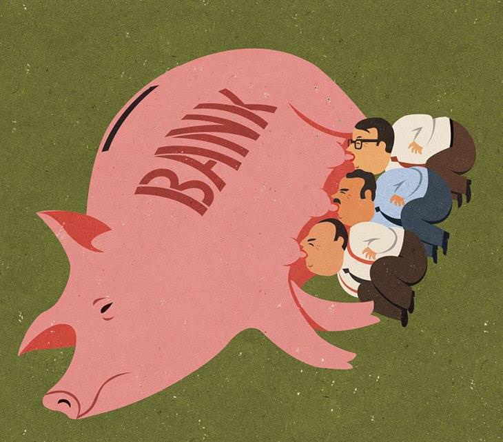 Ilustraciones Satíricas De La Vida Moderna banqueros