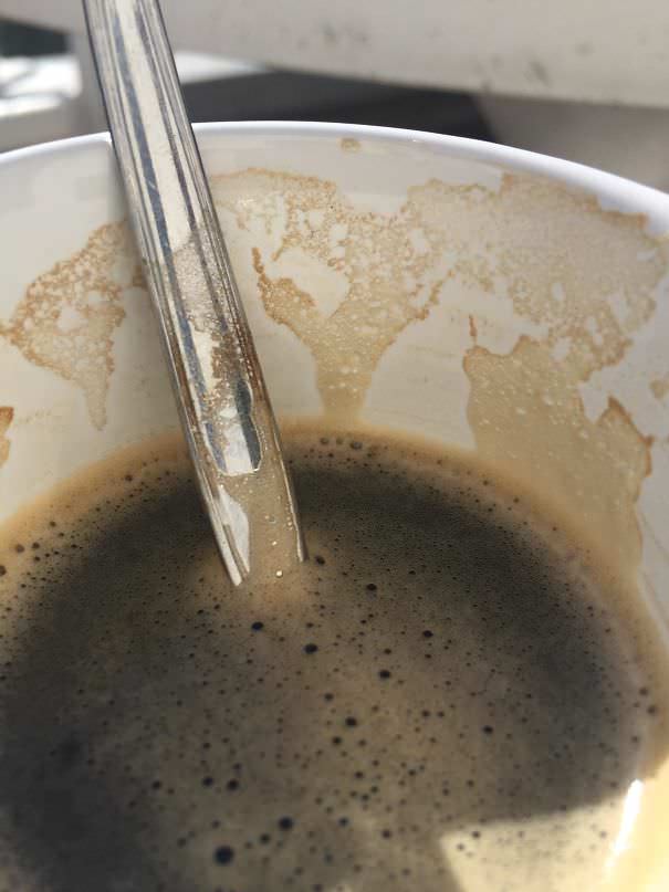 Arte Accidental mancha de café en forma de mapa