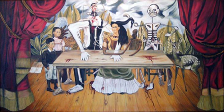 Pinturas de Frida Kahlo La mesa herida 