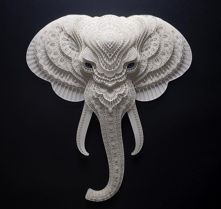 Obras De Arte De Animales Hechas Con Papel elefante