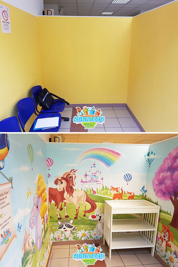 Hermosos murales en hospitales área de pediatría