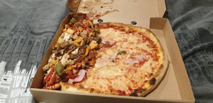 Divertidas Imágenes De Pedidos Fallidos pizza arruinada
