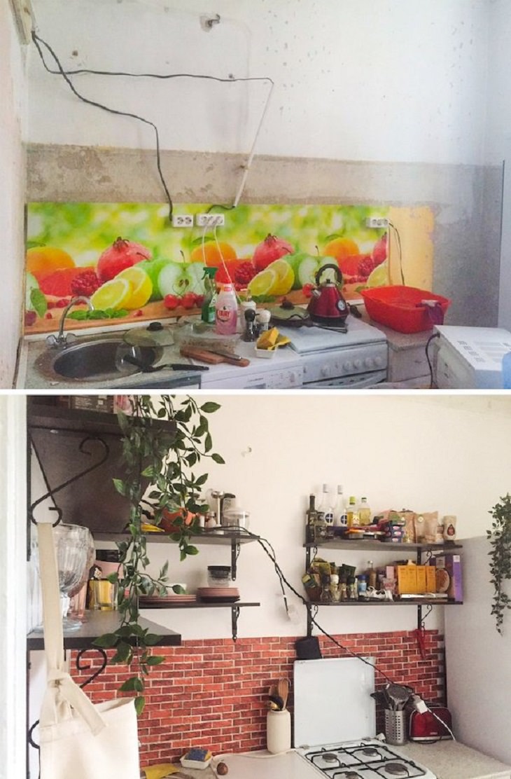 Antes y Después de renovaciones caseras cocina irreconocible después del cambio