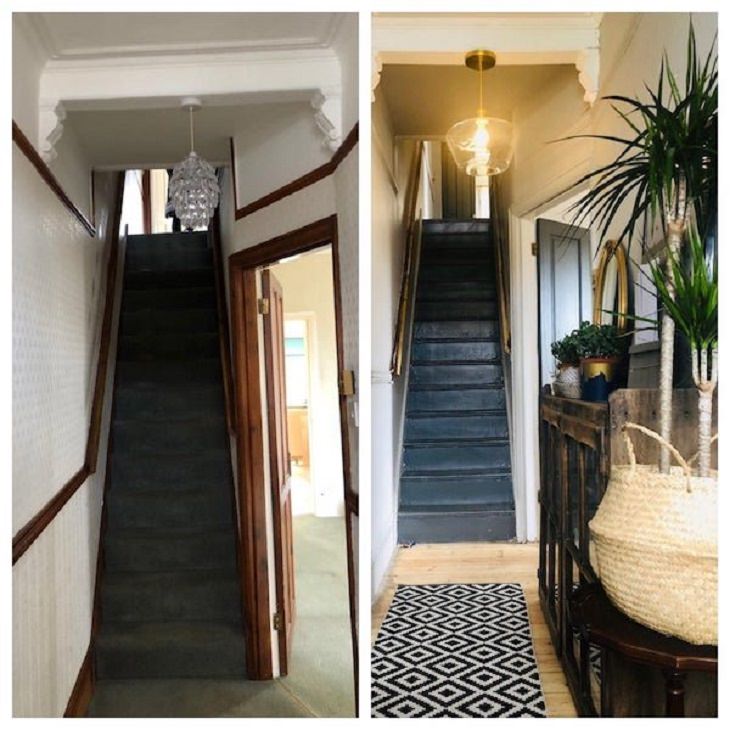 Antes y Después de renovaciones caseras escaleras