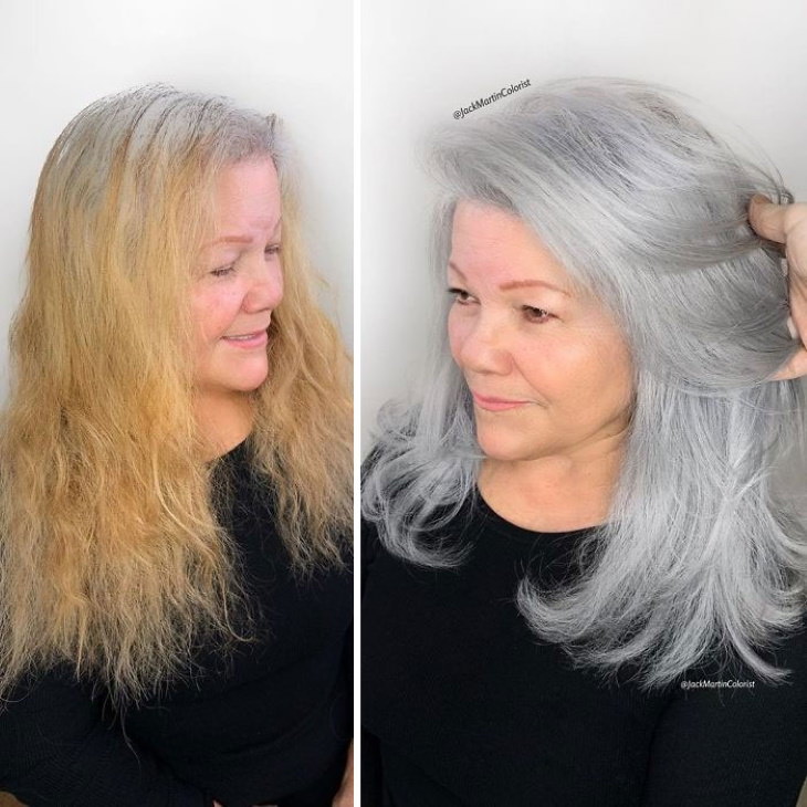 Fotos que nos muestran la belleza del cabello cano mujer de cabello rubio a cano