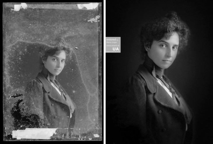 Mario Unger photo restoration Unknown Woman, ca 1890, Restoration, Photographer: C.M.Bell