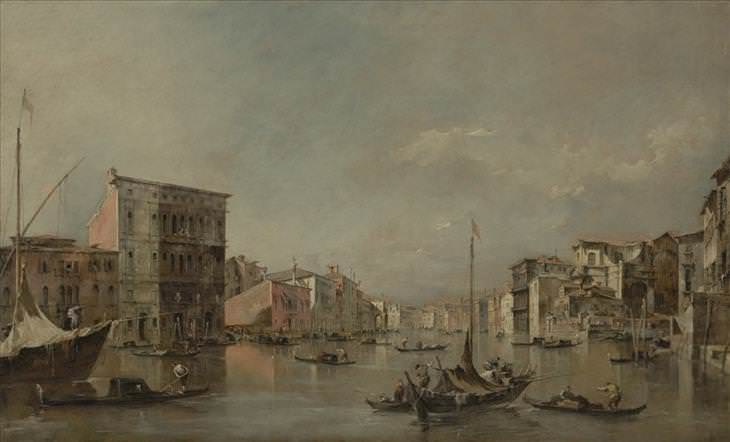 Francesco Guardi El Gran Canal de Venecia con el Palazzo Bembo (1768)