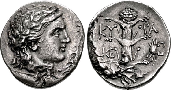10 Hechos Históricos Fascinantes Moneda ptolemaica con silfio (300-282 o 275 a. C.)