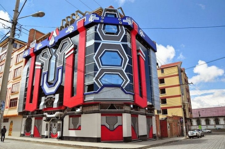 El Nuevo Estilo De Arquitectura Andina De Bolivia edificio en una esquina
