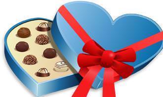Heart shaped chocolate box