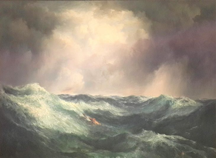 Pinturas de Thomas Moran Un mar enojado (1887)