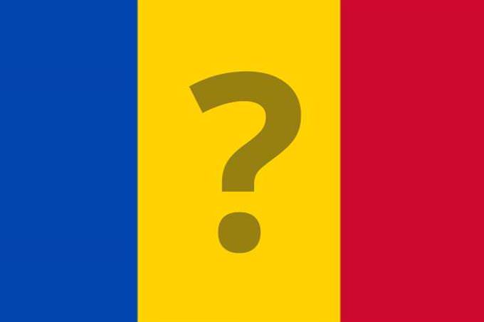 flag trivia: Flag of Moldova with a question mark in the center
