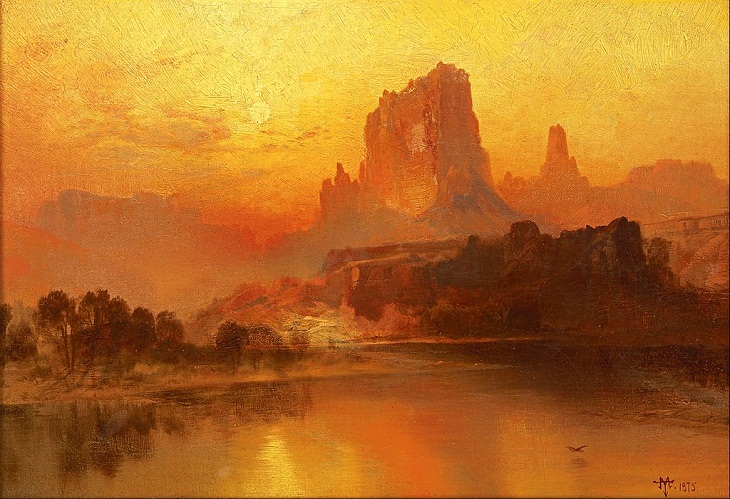 Pinturas de Thomas Moran La hora dorada (1875)