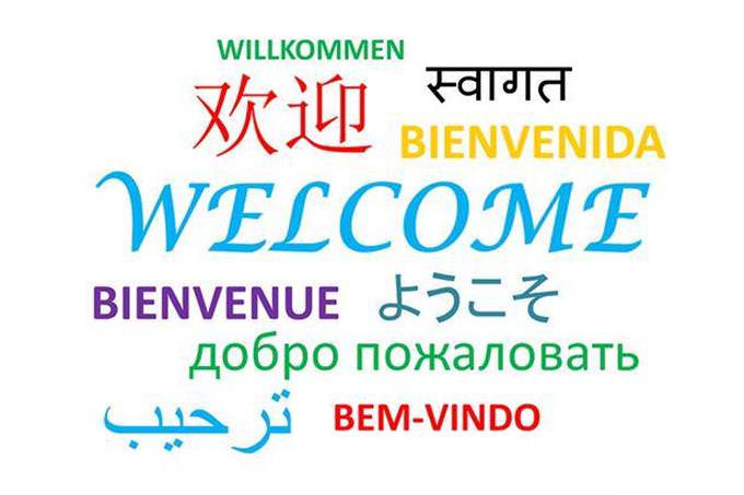 "Bienvenido" en diferentes idiomas