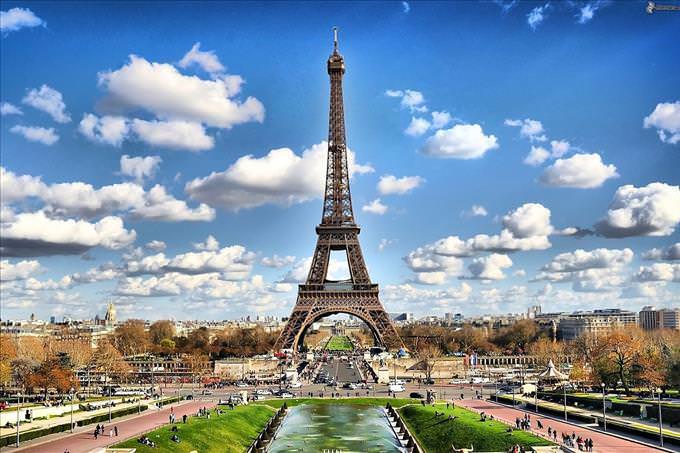 Eiffel Tower on sunny day