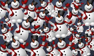 Find the difference: a variety of snow men