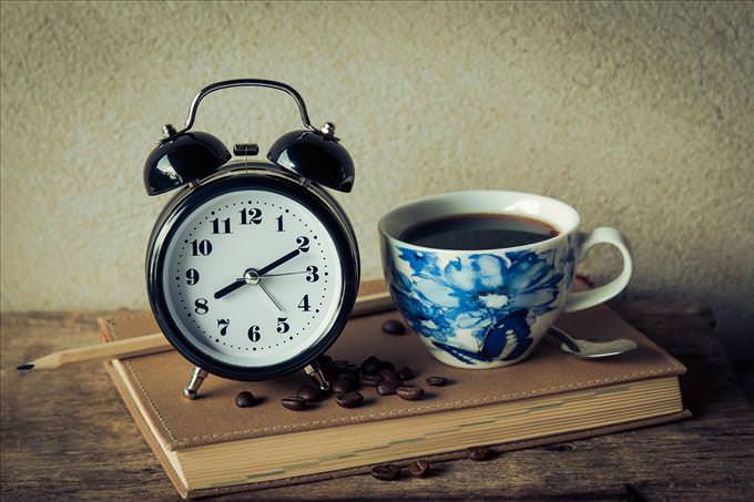 coffee and alarm clock