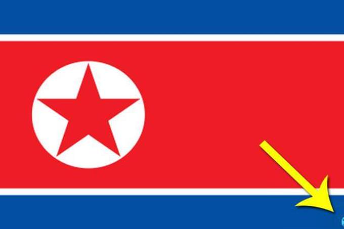 Trivia: North Korean flag with photo of Kim Il-sung on it