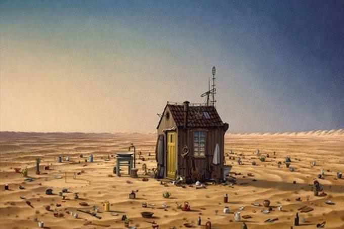 solitaria casa en el desierto