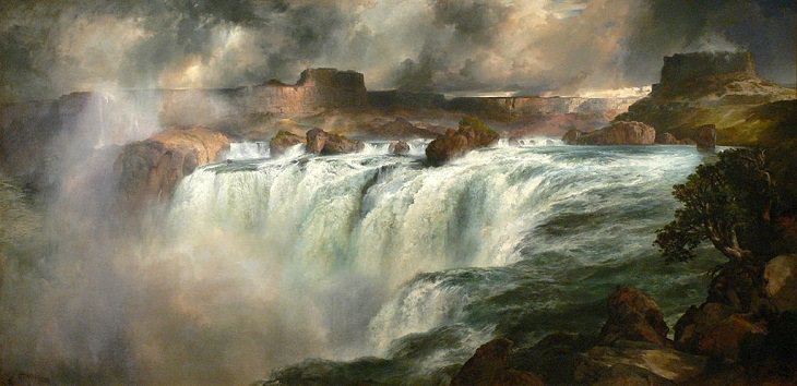 Pinturas de Thomas Moran Cascada Shoshone en el río Snake (1900)