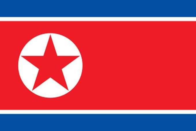 Trivia: North Korean flag with photo of Kim Il-sung on it