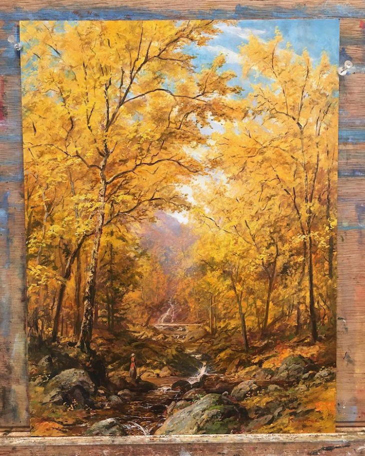 Erik Koeppel paisaje con arboles de otoño