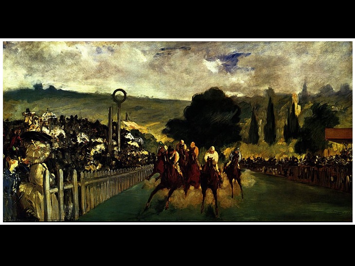 Arte Impresionista De Édouard Manet Las carreras en Longchamp, 1865