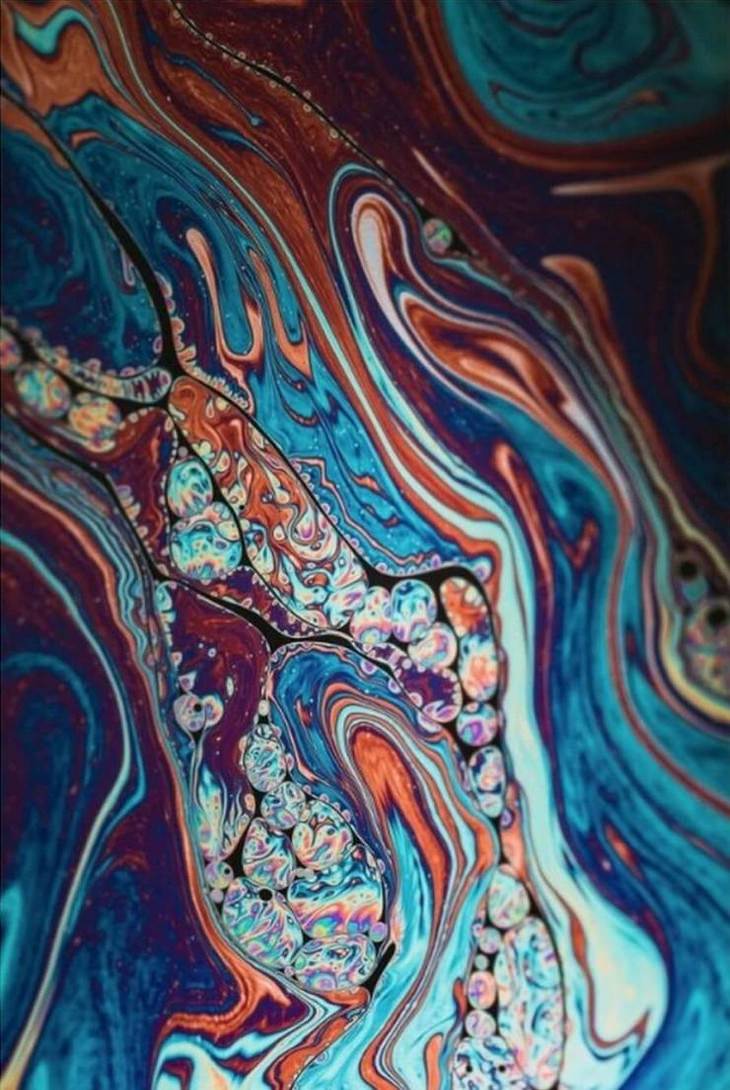 Imágenes microscópicas Una foto macro de una burbuja de jabón