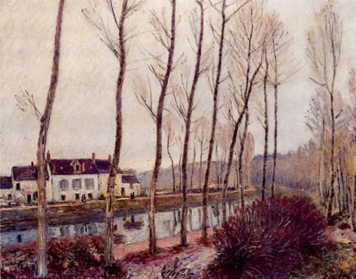 20 Bellas Obras Del Arte Impresionista De Alfred Sisley El Canal du Loing en invierno, 1891