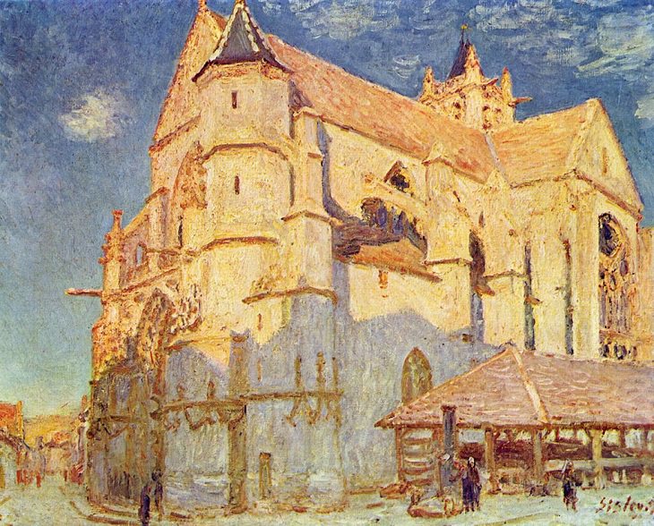 20 Bellas Obras Del Arte Impresionista De Alfred Sisley La iglesia de Moret en el sol matutino, 1893