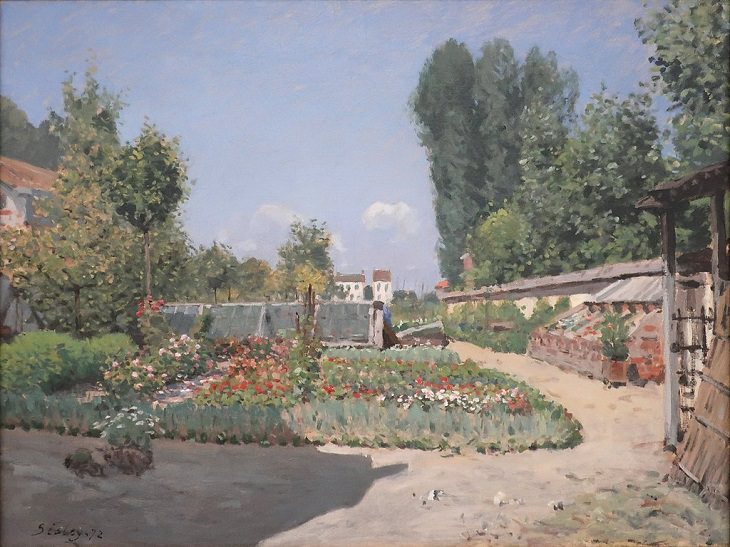 20 Bellas Obras Del Arte Impresionista De Alfred Sisley El huerto (Le Potager), 1872