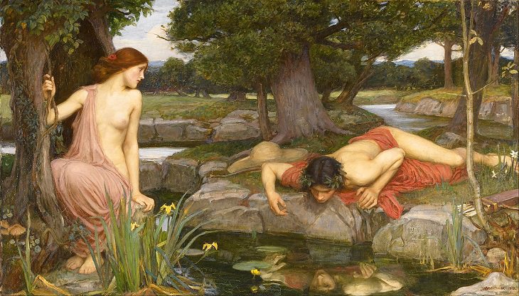 22 Pinturas Que Dieron Vida a Los Mitos y Leyendas Griegas "Eco y Narciso", por John William Waterhouse, 1903