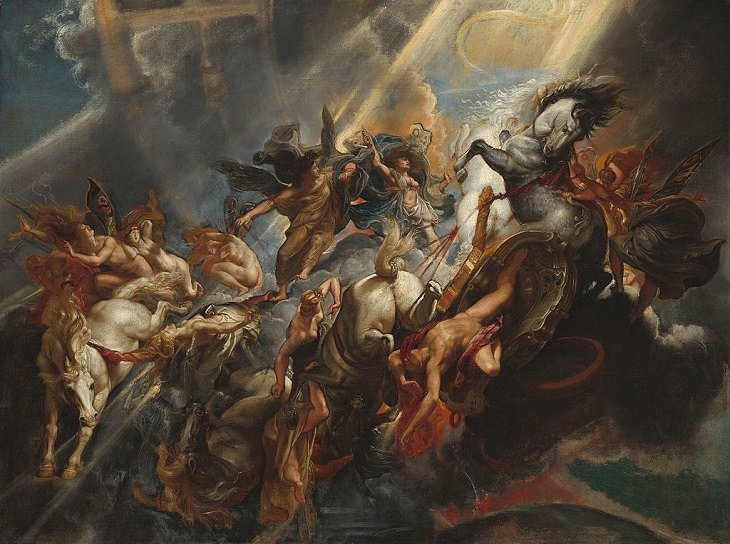 22 Pinturas Que Dieron Vida a Los Mitos y Leyendas Griegas "La caída de Faetón", por Peter Paul Rubens, 1604-1605