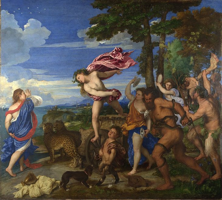 22 Pinturas Que Dieron Vida a Los Mitos y Leyendas Griegas "Baco y Ariadna", por Tiziano, 1522-1523