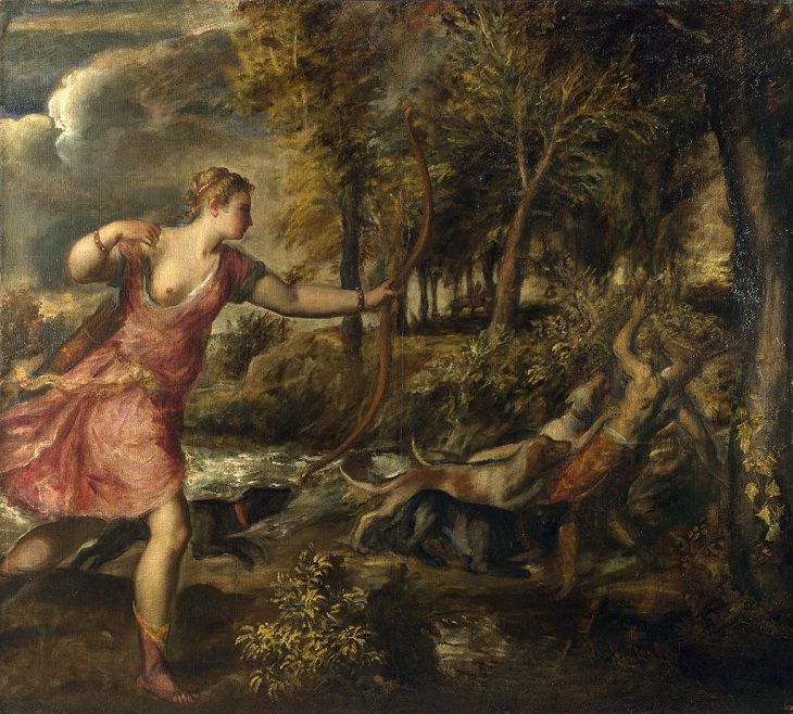 22 Pinturas Que Dieron Vida a Los Mitos y Leyendas Griegas "La muerte de Acteón", por Tiziano, 1559