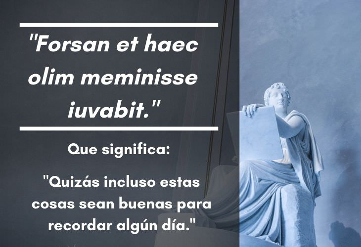 15 Frases En Latín Con Un Significado Profundo "Forsan et haec olim meminisse iuvabit."