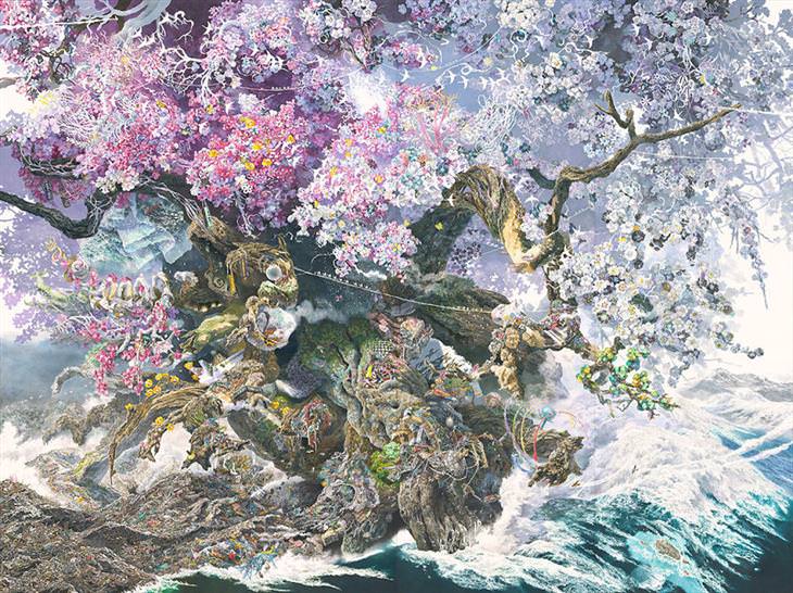 Las Enormes y Hermosas Pinturas De Manabu Ikeda pintura Nacimiento