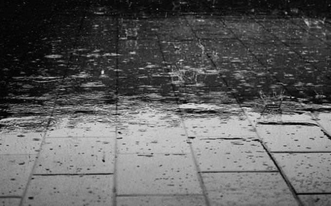 pavement in the rain