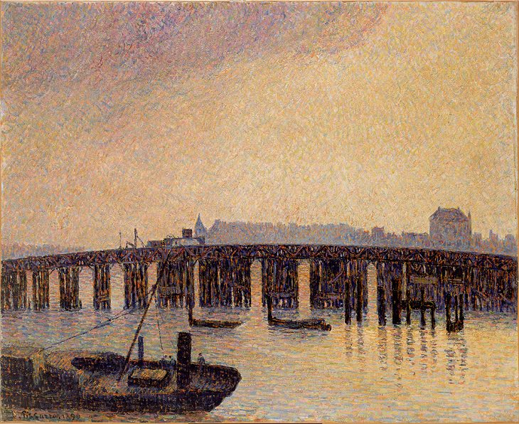 Arte de Camille Pissaro Viejo puente Battersea / Viejo puente Chelsea, Londres, 1890