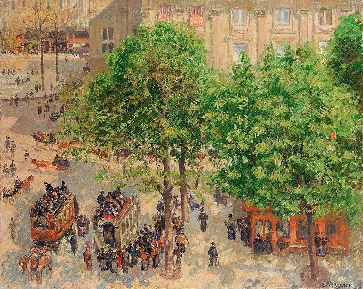 Arte de Camille Pissaro Plaza du Theatre-Francais, primavera de 1898
