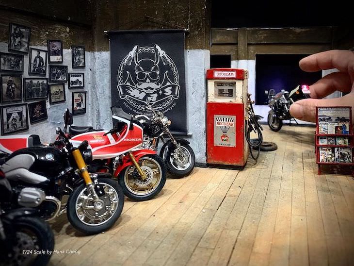 Dioramas De Hank Cheng Taller de motocicletas