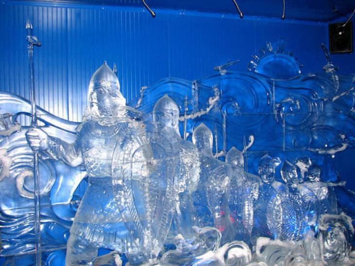 estatuas de hielo guerreros