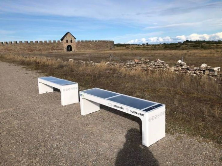 Sweden Photos benches near museum