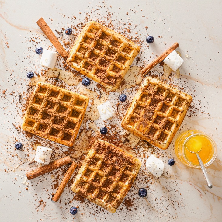 5 Recetas Saludables y Rápidas Waffles de canela y miel sin gluten