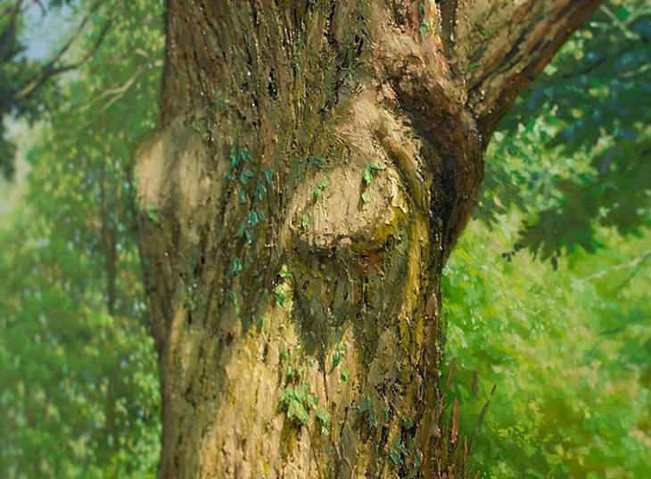 Pinturas De An Jung-hwan Tronco de árbol