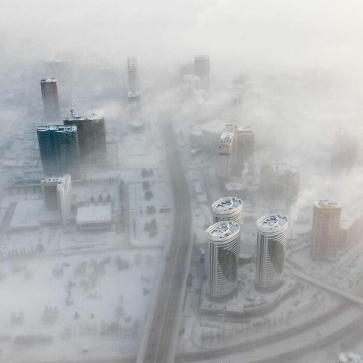 Temporada De Invierno Así es el paisaje urbano cuando hace -42 ° C en Novosibirsk
