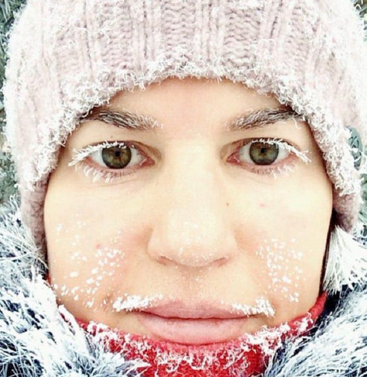 Temporada De Invierno Las selfies en Siberia durante los meses de invierno a menudo se ven así 