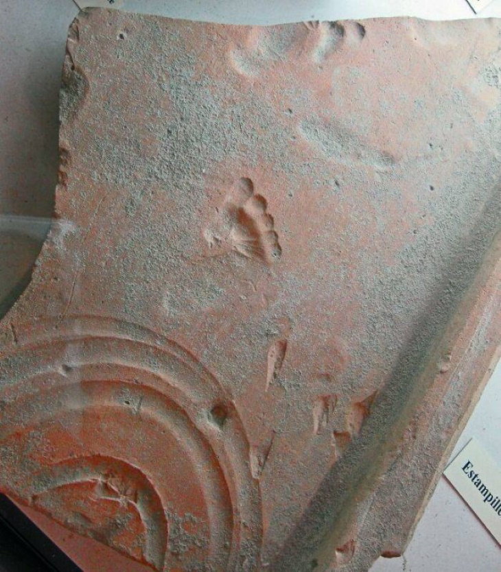 Objetos Antiguos  Un niño romano dejó accidentalmente esta huella en baldosas frescas hace 2.000 años
