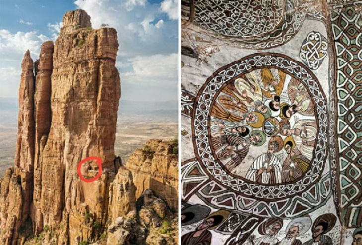 Objetos Antiguos Abuna Yemata Guh es una iglesia en Etiopía famosa por sus pinturas murales
